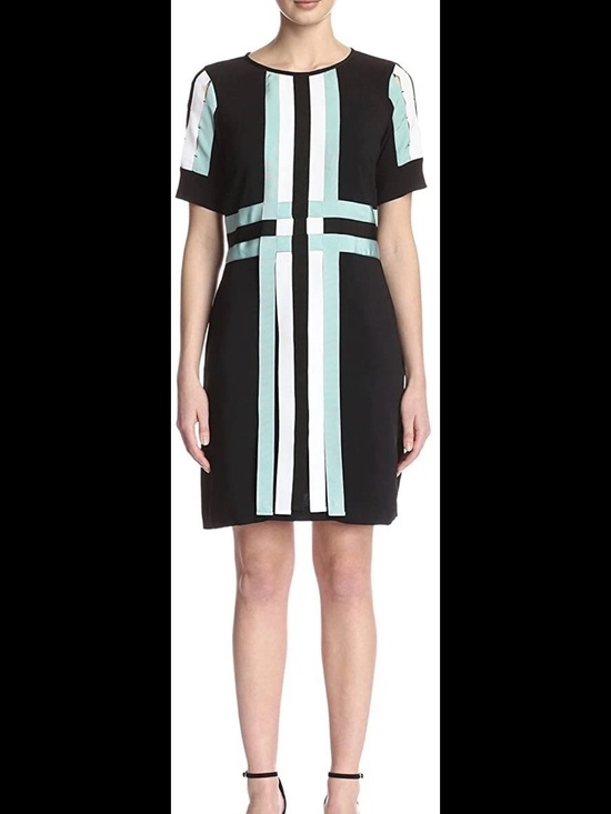 Beatrice B Dresses & Skirts - Beatrice B Abito Ribbon Front Sheath Dress Black Mint Green M $390